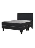 Cama Europea Apolo Black 2 Plazas x190 cm Base Dividida + Respaldo Nuit