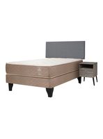 Cama Europea Bamboo 1.5 Plazas Base Normal con Respaldo y Veladores Málaga