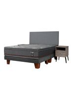 Cama Europea Everest Copper King Base Dividida + Respaldo y Veladores Málaga