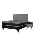 Cama Europea Terapeutic 2 Plazas Base Normal con Respaldo y Veladores