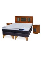 Cama Europea Nexus 2 Plazas Box Base Dividida + Set de Muebles Lorraine