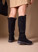 Bota  de Cuero Gamuza  Alta Mujer