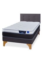 Cama Europea Nexus 1.5 Plazas Box + Respaldo Royal Grafito