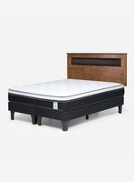 Cama Europea New Style 6 2 Plazas Long Base Dividida + Respaldo Ferrara