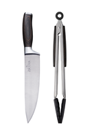 Set Cuchillo Mango de Madera Pakka + Pinza