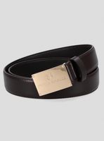 Cinturón con Hebilla Placa Metal Textura Grano