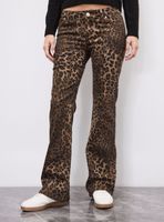 Jeans Flare Animal Print Tiro Bajo
