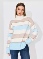 Sweater Listado con Hilo Metalizado Corte Color