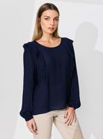 Blusa con Textura y Vuelos Frontales