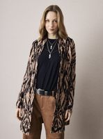 Chaleco Tipo Kimono con Bolsillos y Diseño Étnico