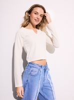 Polera Manga Larga con Lavado Desteñido