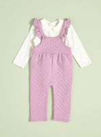 Conjunto  Polera y Jardinera Tipo Quilt Niña