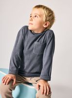 Polera Bolsillo Acid Wash Algodón