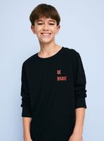 Polera con Estampado Frontal y Espalda Algodón