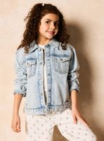Chaqueta Denim con Aplicación de Crochet