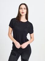 Polera Básica Holgada Viscosa Tejida Aplicaciones