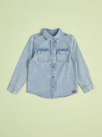 Camisa Denim con Bolsillo Frontal