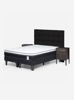 Cama Europea New Style 6 King + Set de Muebles Issey Grafito