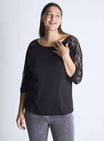 Polera Murciélago Encaje Mangas Curvy