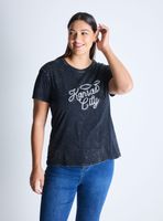 Polera Gráfica Western Efecto Lavado Curvy