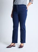 Jeans Bootcut Doble Botón Bolsillo Parche Curvy