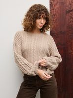 Sweater Trenzado Holgado Hombro Caído