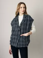 Chaqueta sin Mangas Estampado a Cuadros