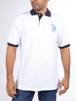 Polera Piqué Mangas Cuello en Contraste