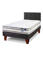 Cama Europea Innova 1 Plaza Box + Respaldo Royal Negro