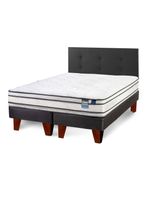 Cama Europea Innova 2 Plazas Box Base Dividida + Respaldo Royal Negro