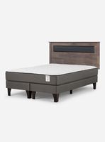 Cama Europea New Style 2 Plus 2 Plazas Base Dividida Respaldo Ferrara