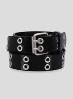 Cinturón Doble Ojetillos Cuero Sintético