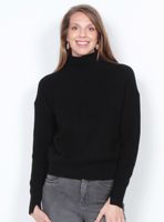 Sweater Manga Larga Sólido Cuello Alto