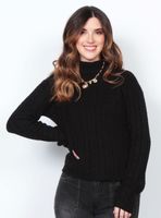 Sweater Manga Larga Diseño Regular Sólido Cuello Alto