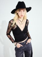 Polera Manga Encaje Manga Larga