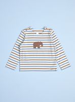 Polera Rayas con Estampado Elefante