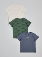 Polera Lisa Tripack Estampado Niño