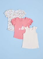 Polera Tripack con Estampados Combinados