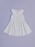 Vestido con Cuello Payaso Abotonado Adelante