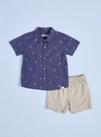 Conjunto de Camisa Estampada y Short de Twill