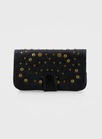 Billetera con Tachas Doradas de Cuero