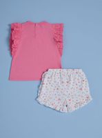 Conjunto Polera Lisa con Falda-Short Estampado