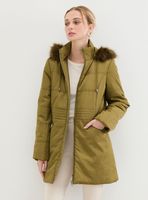 Parka Lisa con Gorro con Peludo Desmontable