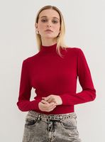 Polera Tejida Manga Larga Diseño Color