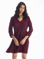 Vestido Corto Fluido Manga Abullonada