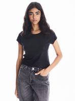 Polera Manga Corta Aplicación Folia Metalizada