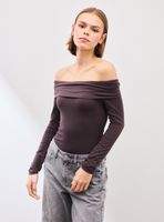 Polera Body Manga Larga Hombros Descubiertos