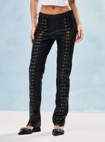 Pantalón con Amarras Efecto Piel