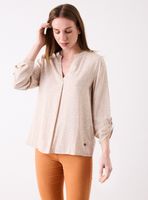 Blusa Estampada Manga Roll Up