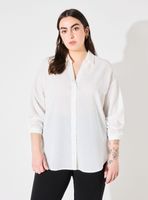 Blusa Escote V Estampado de Strass